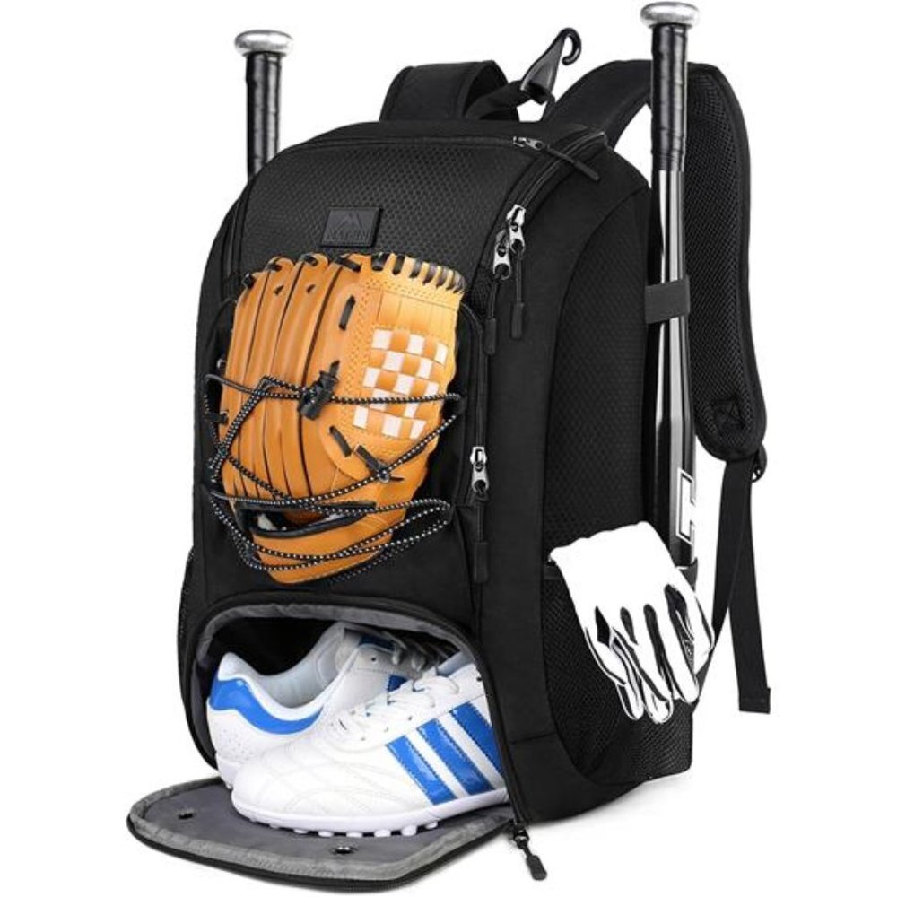 Bat Bag with Shoe Compartment for Youth Baseball & Softball